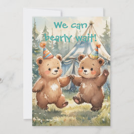 Twin Bear Geburtstags-Digital-Download-Einladung Einladung