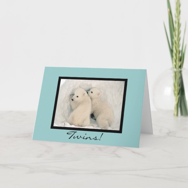 Twin Bears Gratulationen Card 2 - Customizable Karte (Vorderseite)