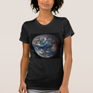 Twin Blue Marbles - West - Planet Earth Black T-Shirt
