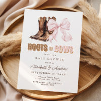 TWIN Boots & Bows Baby Shower Einladung