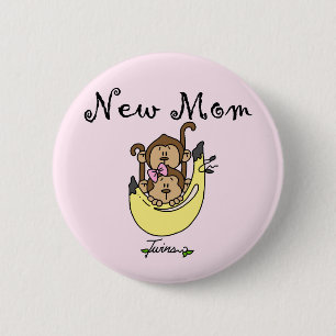 Twin Boy and Girl Junge Mutter Tshirts Button
