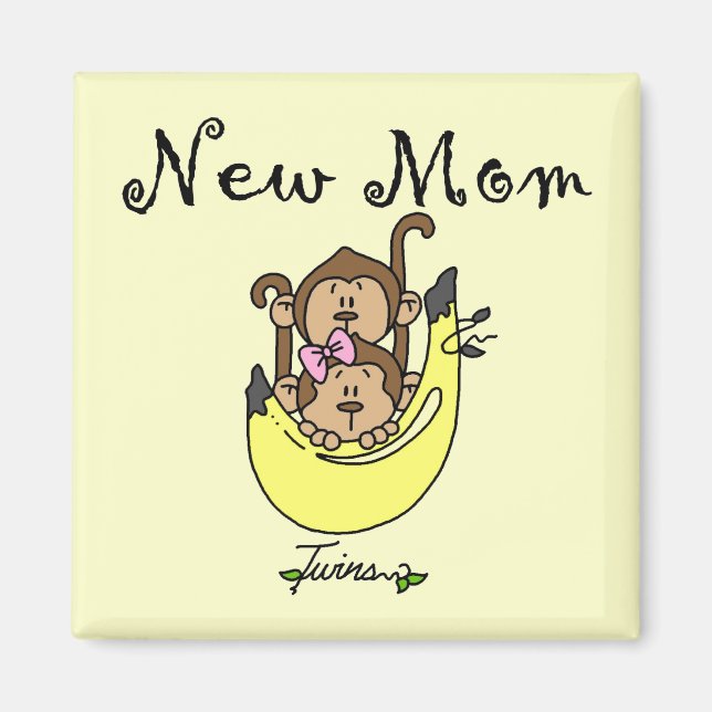 Twin Boy and Girl Junge Mutter Tshirts Magnet (Vorne)