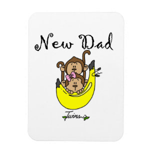 Twin Boy and Girl New Dad Geschenke Magnet