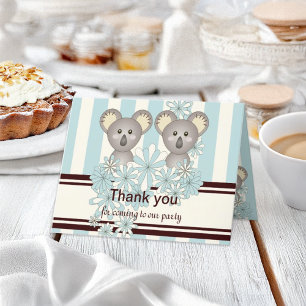 Twin Boy Baby Dusche / Geburtstag Danke Karte