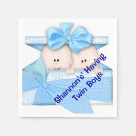 Twin Boy Baby Showpapier Napkins Serviette