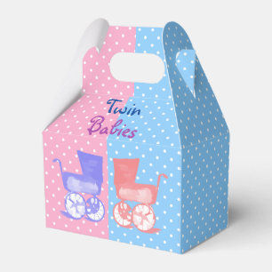 Twin Boy Girl Babies Polka Dos Napkins Geschenkschachtel