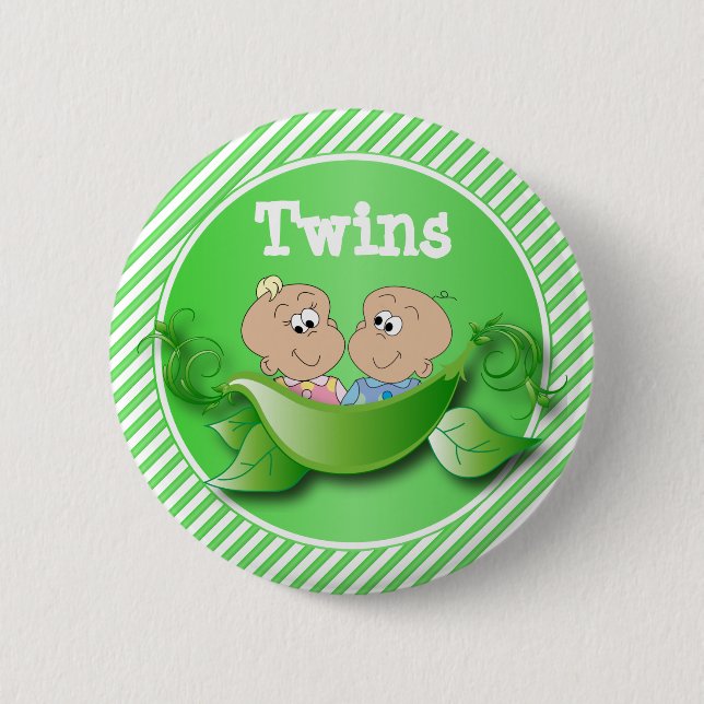 Twin Boy & Girl Baby Shower Button (Vorderseite)