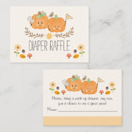 Twin Boy Girl Pumpkin Diaper Raffel Tickets Begleitkarte
