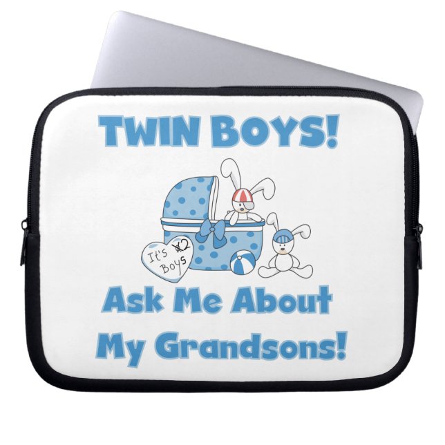 Twin Boy Grandsons Geschenke Laptopschutzhülle (Vorderseite)