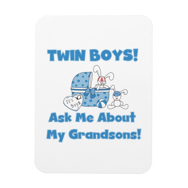 Twin Boy Grandsons Geschenke Magnet (Vertikal)