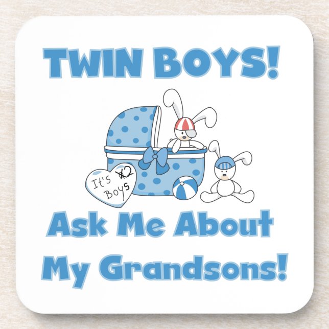 Twin Boy Grandsons Geschenke Untersetzer (Vorderseite)