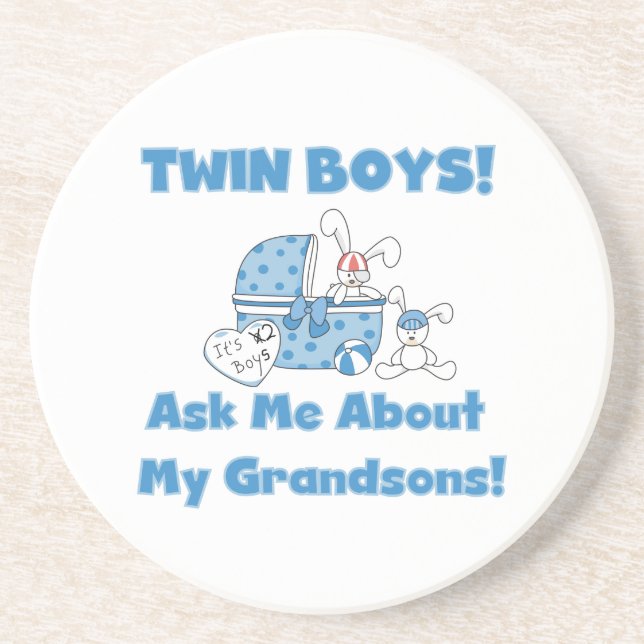 Twin Boy Grandsons Geschenke Untersetzer (Vorne)