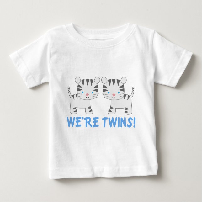 Twin Boy Jungle Tiger Baby T-Shirt (Vorderseite)