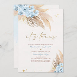 Twin Boy Pampas Grass Bohemisch Desert Baby Dusche Einladung