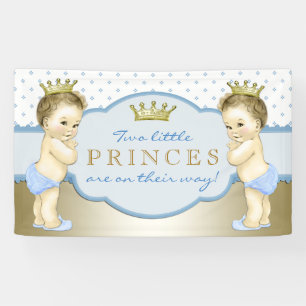 Twin Boy Prince Baby Dusche Banner