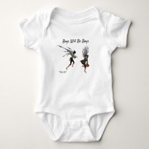 Twin Boy Rain Fee Baby Bodysuit Strampler