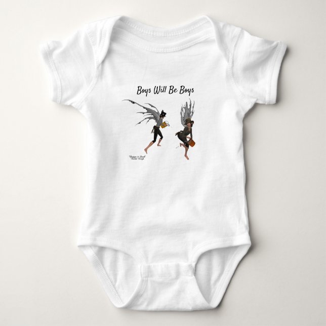 Twin Boy Rain Fee Baby Bodysuit Strampler (Vorderseite)