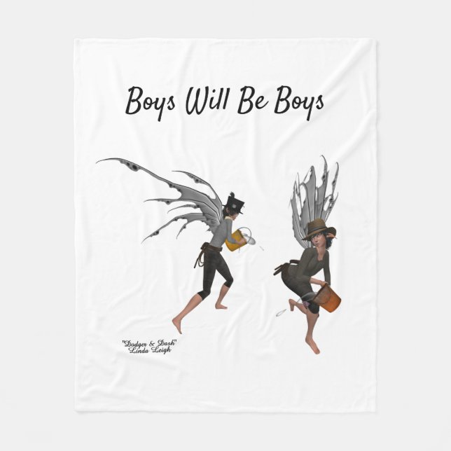 Twin Boy Rain Fee Fleece Blanket (Vorderseite)