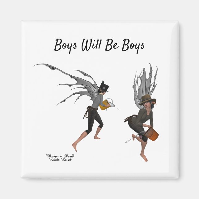 Twin Boy Rain Fee Magnet (Vorne)