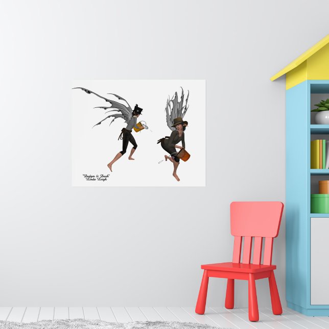 Twin Boy Rain Fee Poster (Kinderzimmer 1)