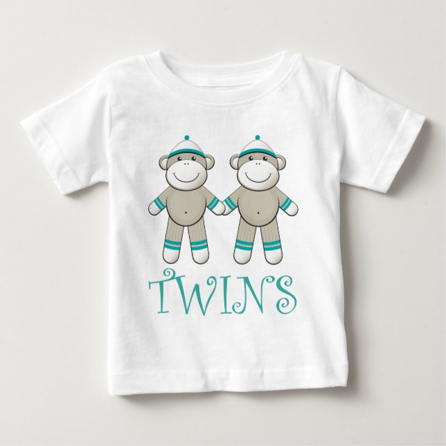 Twin Boy Sock Monkey T - Shirt (Vorderseite)