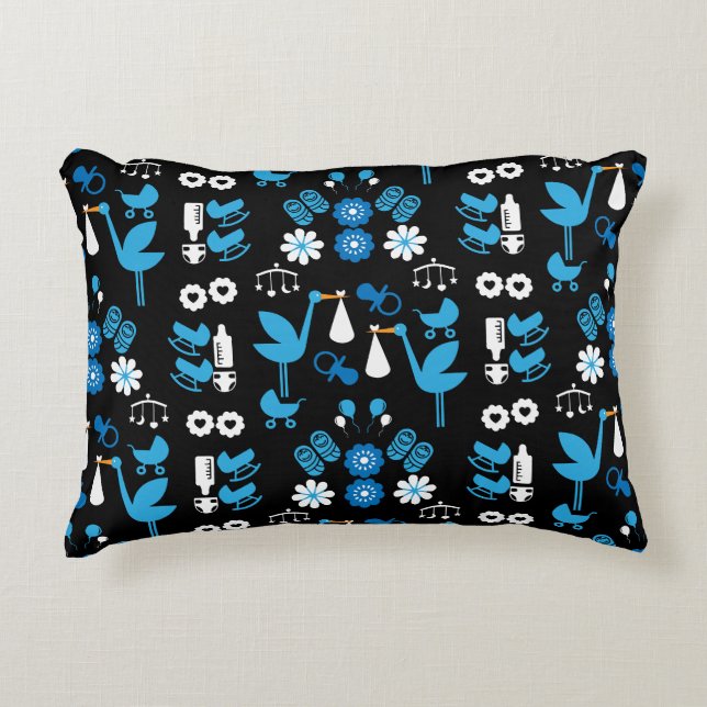Twin Boy Stalk Delivery Blue Dekokissen (Vorderseite)