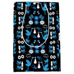 Twin Boy Stalk Delivery Blue Mittlere Geschenktüte