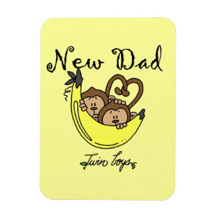 Twin Boys Affen New Dad Geschenke Magnet