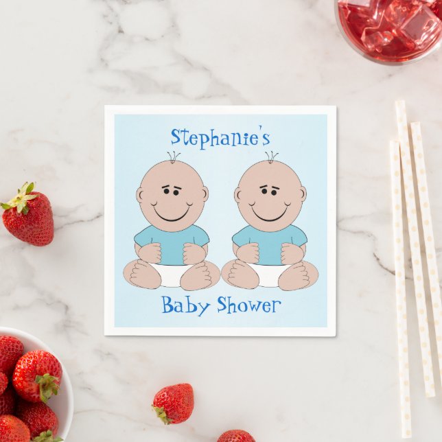 Twin Boys Baby Dusche Serviette (Beispiel)