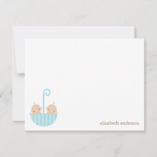 Twin Boys Baby Dusche Vielen Dank Karten