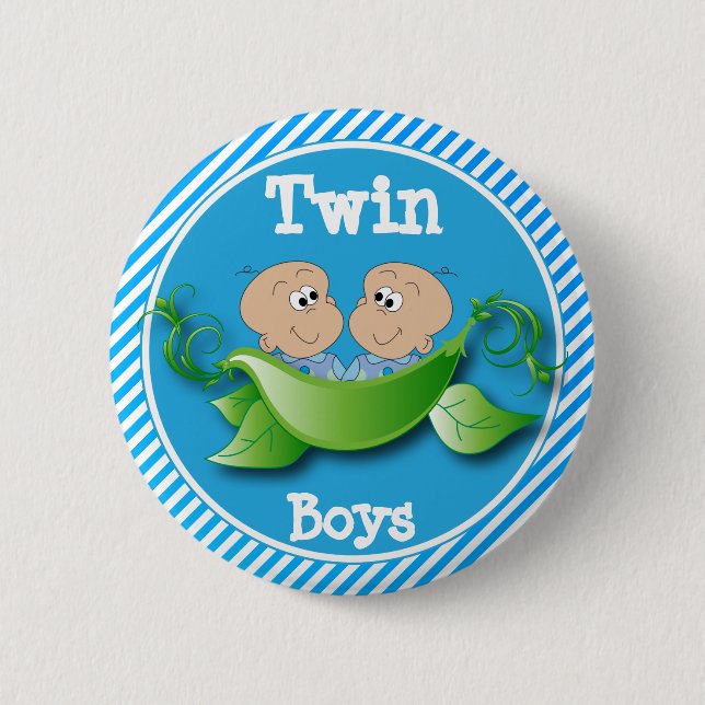 Twin Boys Baby Shower Button (Vorderseite)