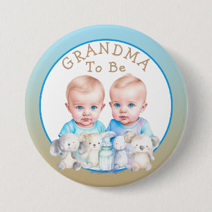 Twin Boy's Baby Shower Oma zu sein Button
