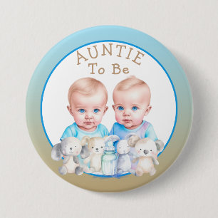 Twin Boy's Baby Shower Tuntie zu sein Button