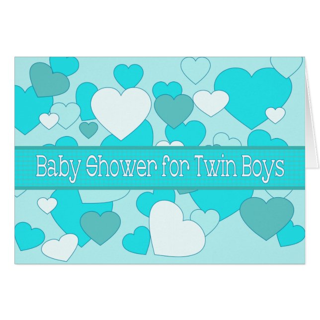 Twin Boys Baby Showkarte (Vorderseite (Horizontal))