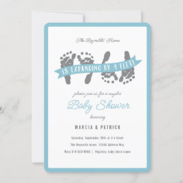 Twin Boys Couples Dusche Blau und Gray Baby Dusche Einladung