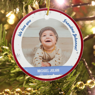Twin Boys Fotos Oma Niedlich First Christmas Baby Keramik Ornament