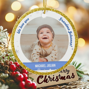 Twin Boys Fotos Oma Niedlich First Christmas Baby Keramik Ornament