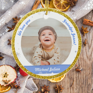 Twin Boys Fotos Opa Niedlich First Christmas Baby Keramik Ornament
