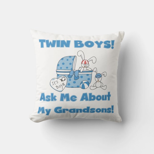 Twin Boys Grandsons Geschenke Kissen (Vorderseite)
