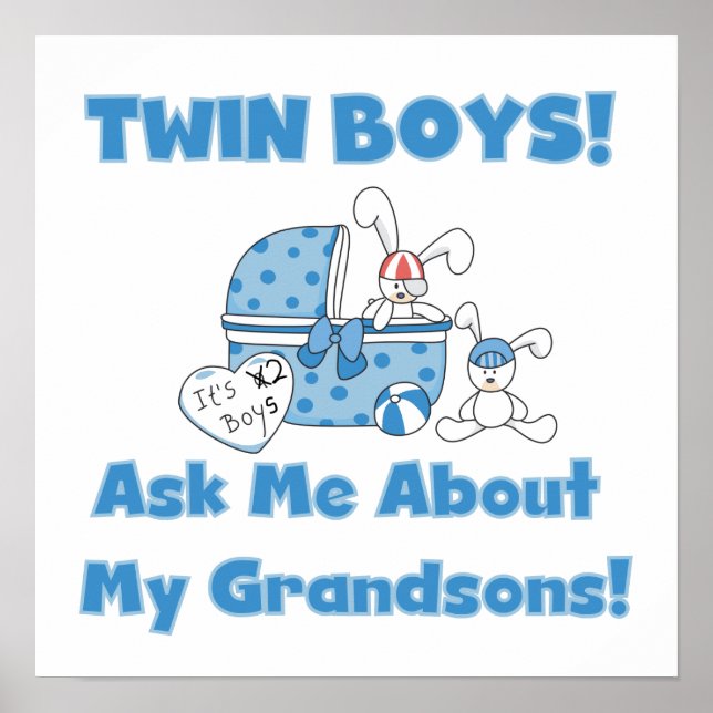 Twin Boys Grandsons Geschenke Poster (Vorne)