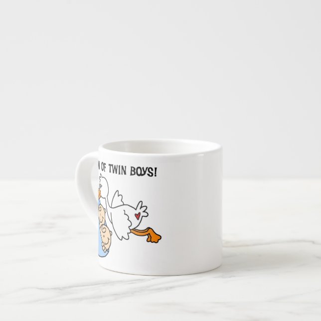 Twin Boys Mama Stork Geschenke Espressotasse (Vorderseite Links)