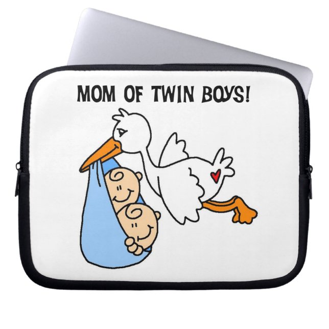 Twin Boys Mama Stork Geschenke Laptopschutzhülle (Vorderseite)