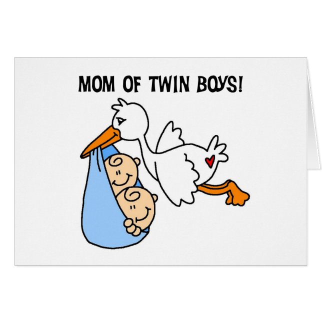 Twin Boys Mama-Stork Tshirts und Geschenke (Vorderseite (Horizontal))