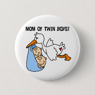 Twin Boys Mama-Stork Tshirts und Geschenke Button