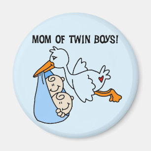Twin Boys Mama-Stork Tshirts und Geschenke Magnet