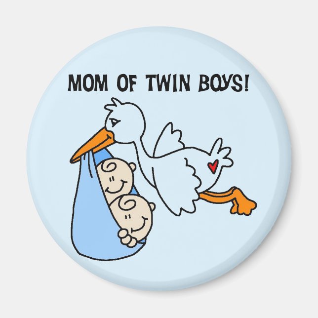 Twin Boys Mama-Stork Tshirts und Geschenke Magnet (Vorne)