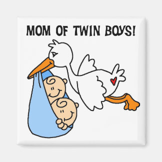 Twin Boys Mama-Stork Tshirts und Geschenke Magnet