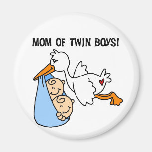 Twin Boys Mama-Stork Tshirts und Geschenke Magnet