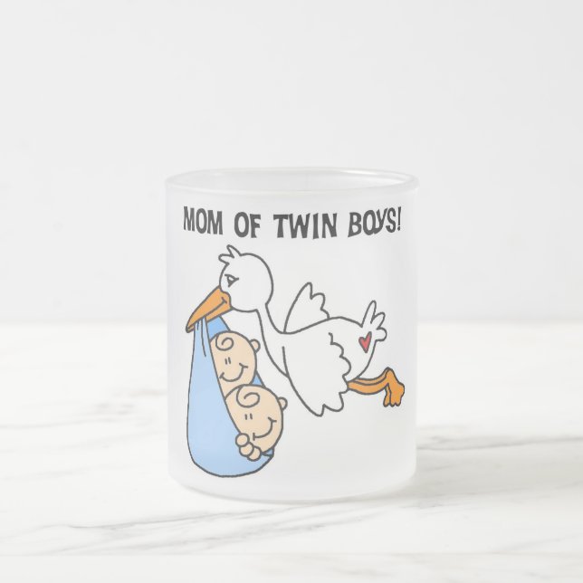 Twin Boys Mama-Stork Tshirts und Geschenke Mattglastasse (Mittel)