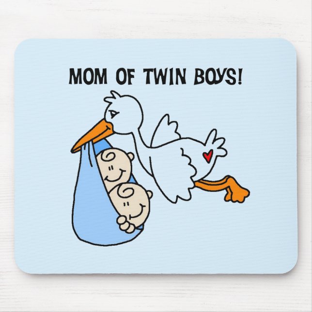 Twin Boys Mama-Stork Tshirts und Geschenke Mousepad (Vorne)